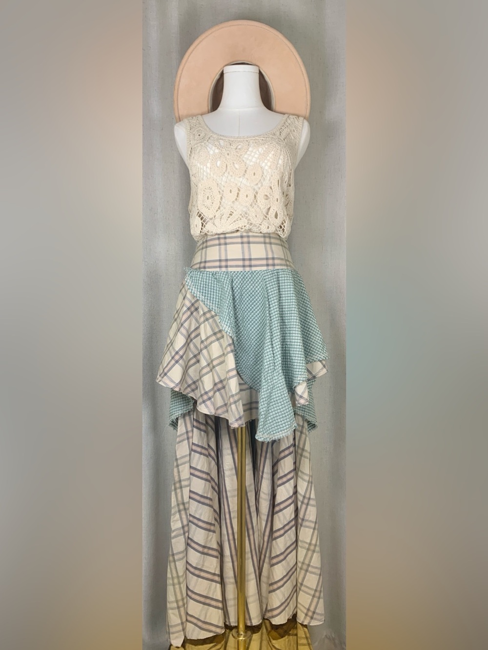 Free People High-Low Plaid Skirt | NEW |Boho Western | Size 6 | RARE $248 - Picture 2 of 6